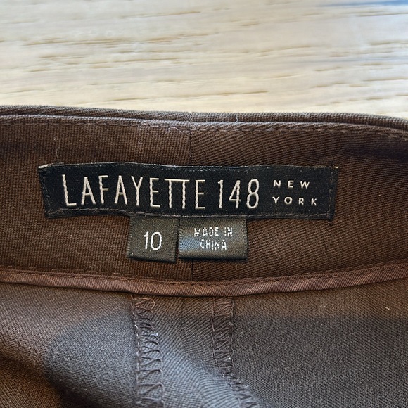 LAFAYETTE 148 brown wool high rise wide leg pants, size 10 - Picture 3 of 5